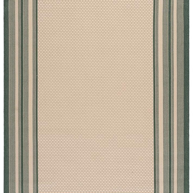 SAFAVIEH Washable Rug Outdoor Courtyard Collection - 5'3" x 7'7", Beige & Dark Green, Non-Shedding & Easy to Clean, Ideal for Patio, Backyard, Mudroom (CY8475-32212)