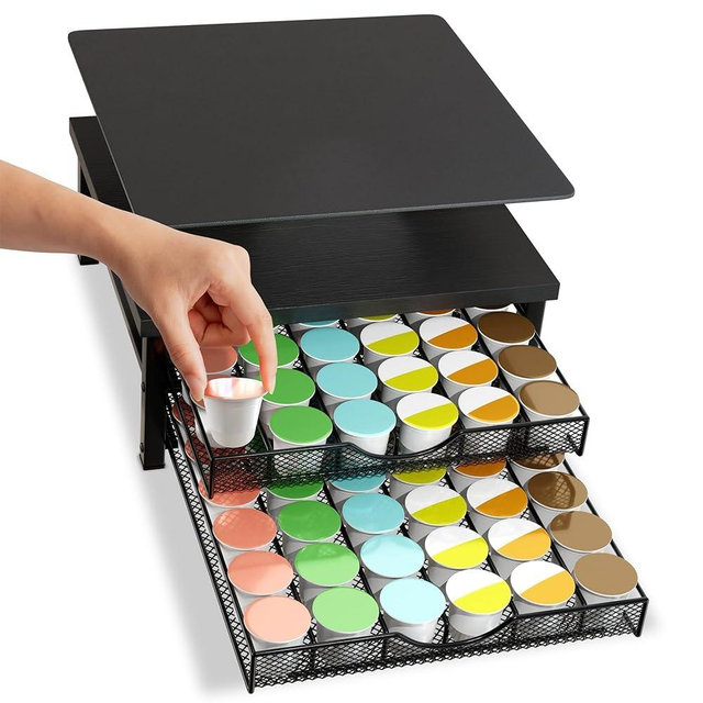 K Cup Holder - Coffee Bar Organizer for Countertop - K Cup Drawer Organizer - Coffee Station Accessories - Keurig Coffee Pod Holders for Counter Small Space - Kpod Kcup Storage - Coffee Pods Holder