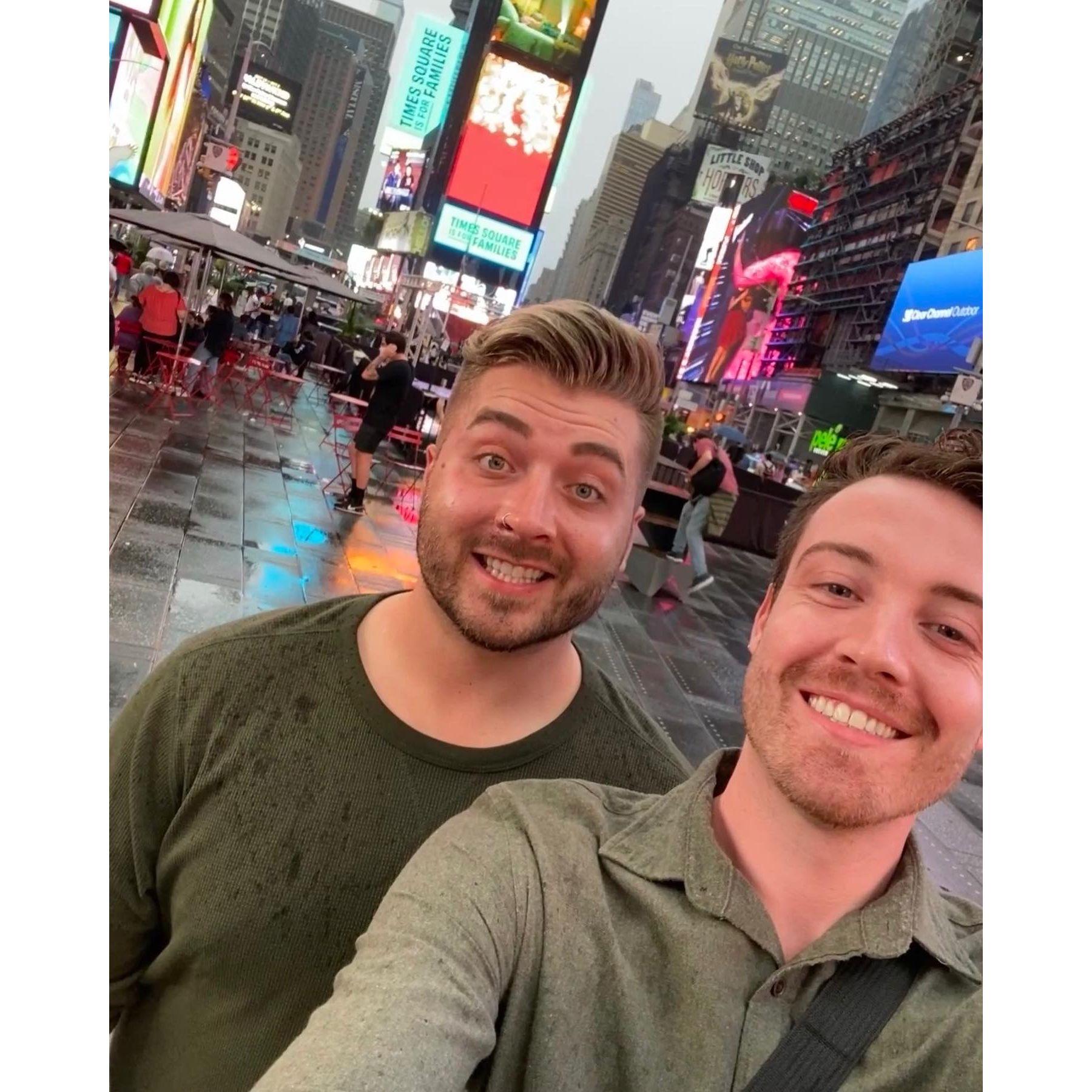 Times Square? Rain? Yes please.