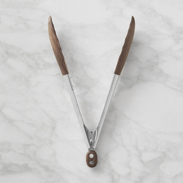 Williams Sonoma FSC Wood Tongs, 9", Walnut