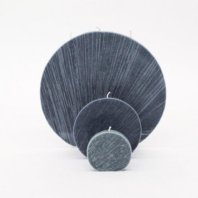 Dark Grey Circle Candle Large