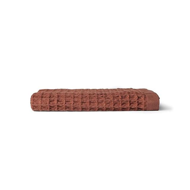 100% Organic Cotton Waffle Weave Hand Towels, Quick Dry and Ultra Absorbent, Premium Lightweight 15" x 30" Bathroom Hand Towels (Clay)