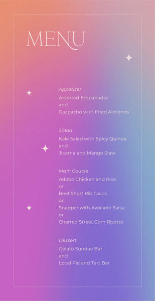 Kalia | Deep Fuchsia | Zola Wedding Menus