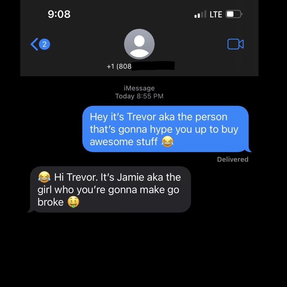 Our first text LOL