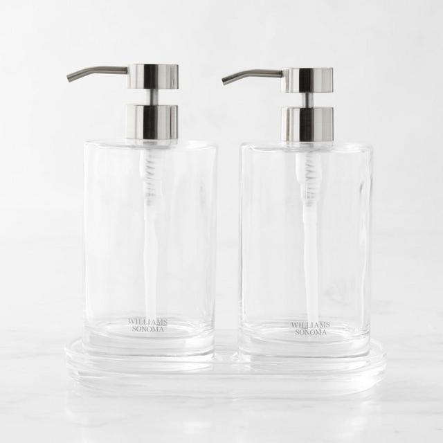 Hold Everything Clear Soap & Lotion Dispenser with Caddy, Set of 2