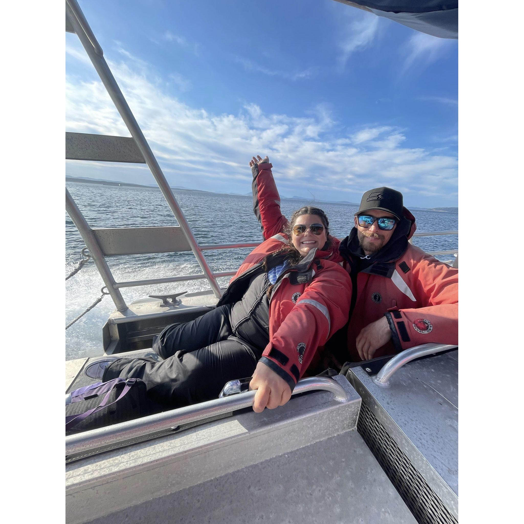 Whale watching trip on a zodiac boat from the San Juan Islands!