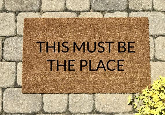 This Must Be The Place Doormat, Funny Doormat, Talking Heads Fan, Welcome Mat, Custom Doormat, Door mat, Housewarming Gift