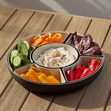 Kaloh Melamine Outdoor Chip and Dip Serveware (Multi, White)