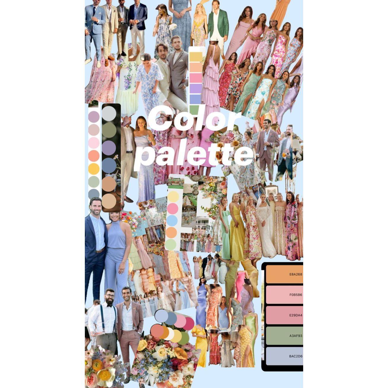 Color Palette for Spring Garden themed Wedding