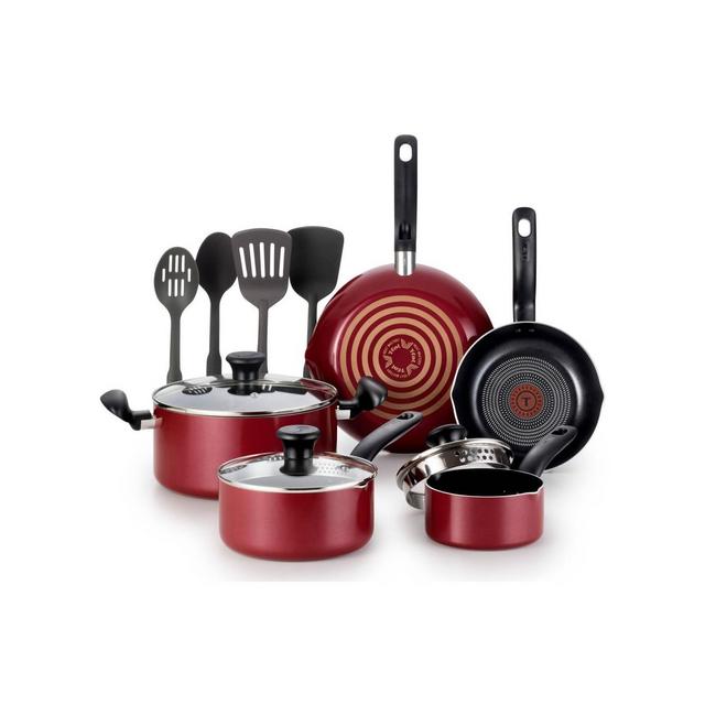 T-fal 12pc Simply Cook Red Cook Set