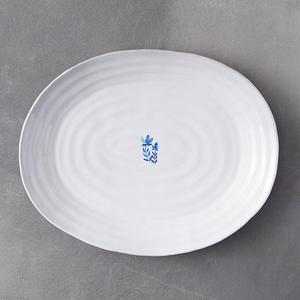 Azure Blooms Stoneware Platter
