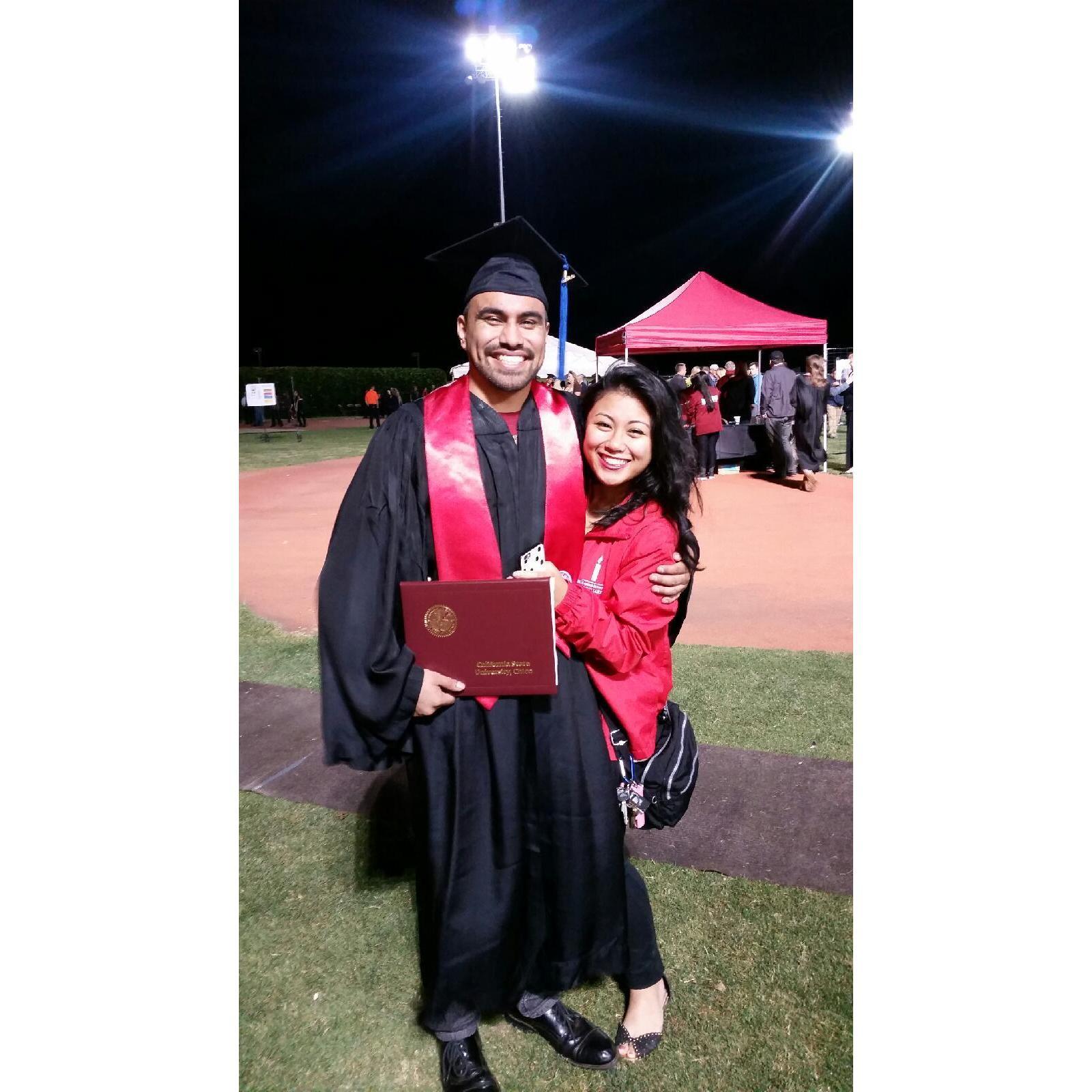 He went to Chico State for 4 years to complete his college career in business and through his successes, she was there