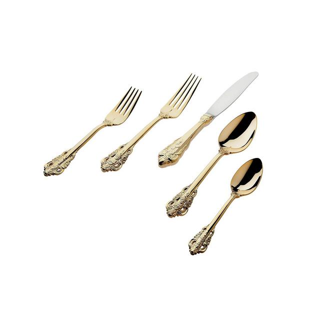 Godinger 18/10 Baroque Gold 20-PC Flatware Set, Service for 4