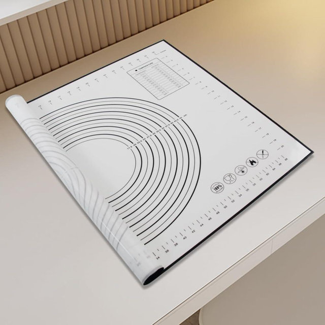 32x24" Extra Large Dough Mat Silicone Baking Mats for Rolling Pastry,Kneading Silicone Sheet for Kitchen Counter Black