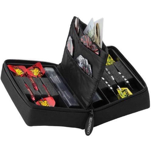 Casemaster Classic Nylon Dart Carrying Case for Steel and Soft Tip Darts, Holds 6 Darts Numerous Other Accessories via Generous Storage Pockets, Tubes and Boxes