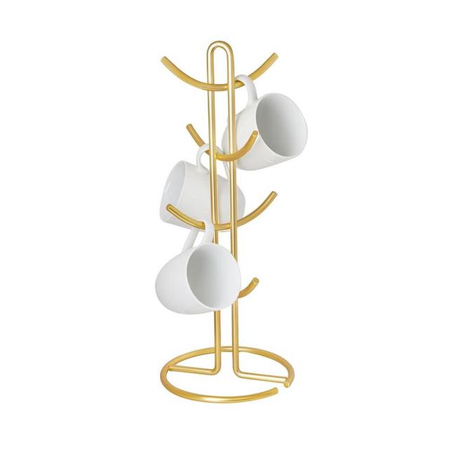 Spectrum Diversified Euro Kitchen Countertop 8-Cup Mug Holder Tree, Coffee Cup Holder with 8 Hooks, Gold