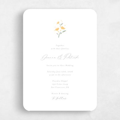 Yellow Rounded Wedding Invitation - Regal Classic