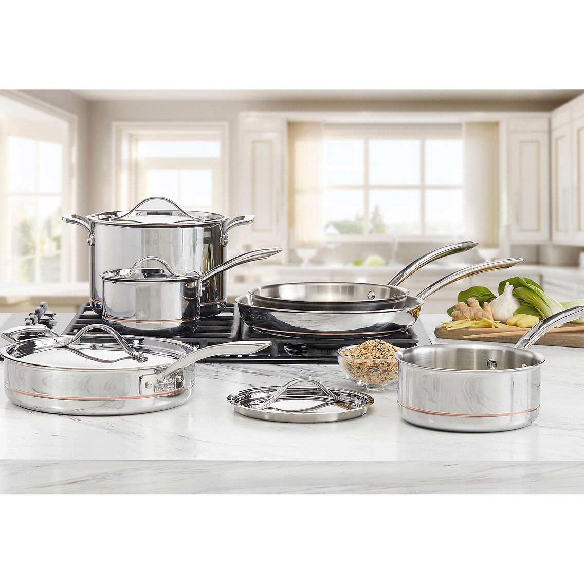 Kirkland Signature 10-piece 5-ply Clad Stainless Steel Cookware