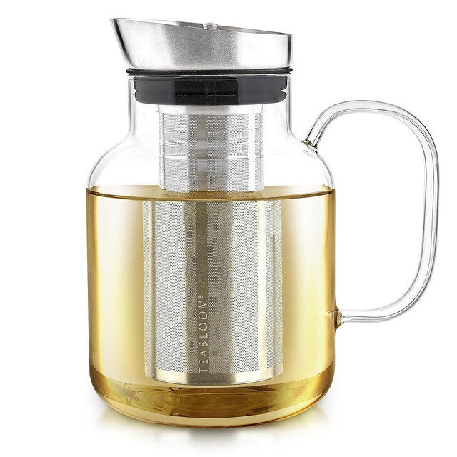Teabloom Large Multi-Brew Borosilicate Glass Teapot + Kettle + Pitcher – Steep and Serve Hot Tea, Iced Tea, Cold Brew Tea and Fruit Infused Water – Legacy Tea Maker (51 OZ or 85 OZ)