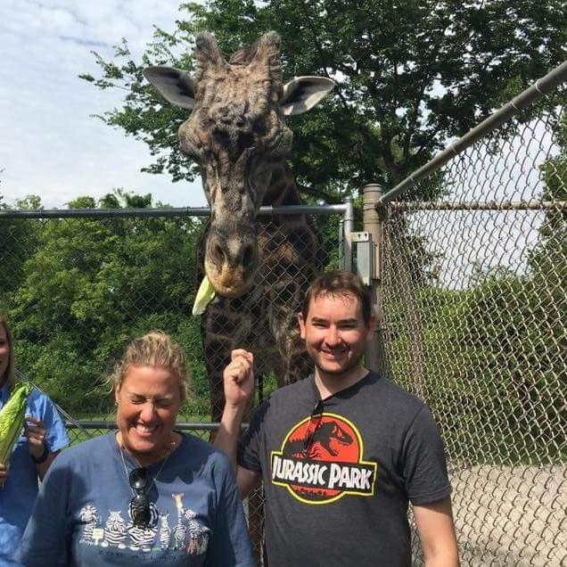 At the Nashville Zoo feeding the giraffes
