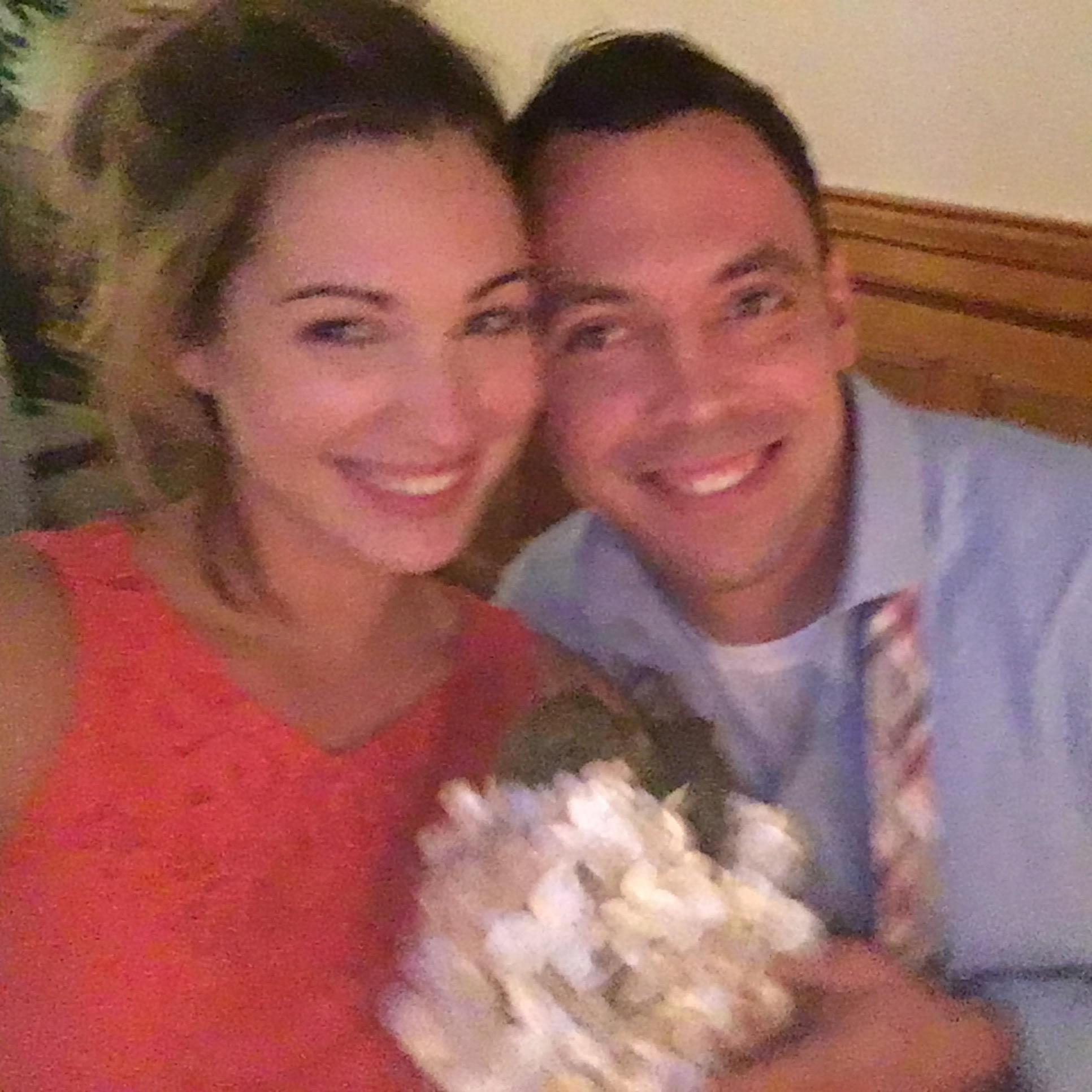 This picture was taken right after Shannon caught the bouquet at her cousin Heathers wedding!