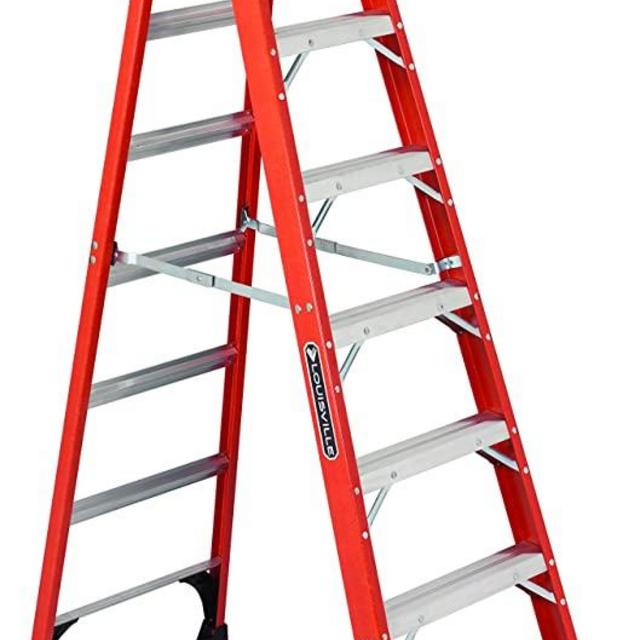 Louisville Ladder 8-Foot Fiberglass Step Ladder, 375-Pound Capacity, FS1408HD