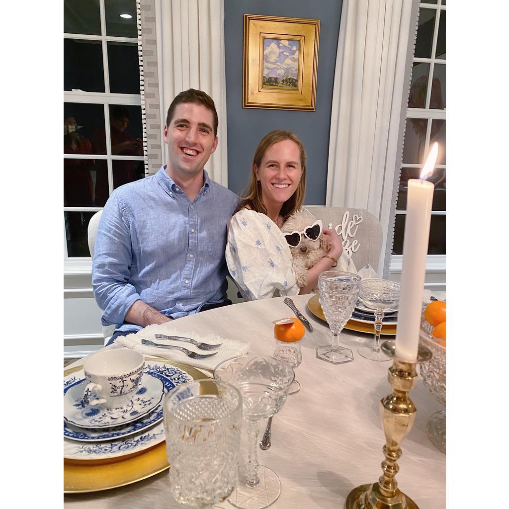 Celebrating our engagement with Grace's real favorite