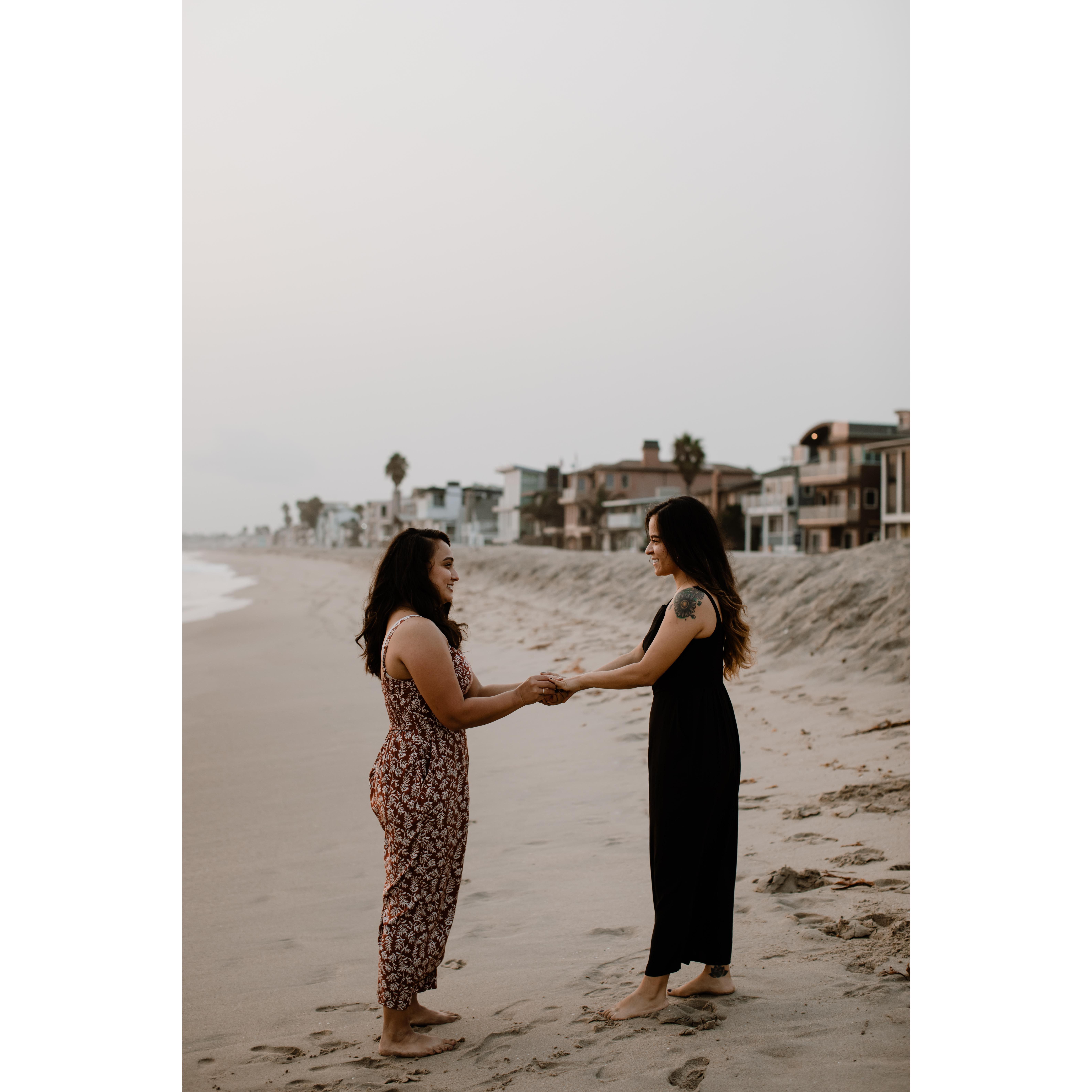 The engagement on the beach