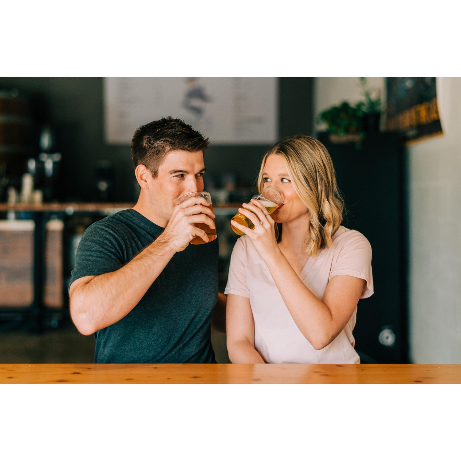 We had so much fun taking some engagement photos at one of our favorite, local breweries, 7eventh Sun.