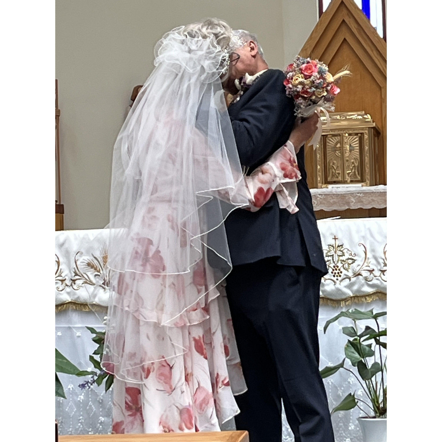 Our wedding kiss.