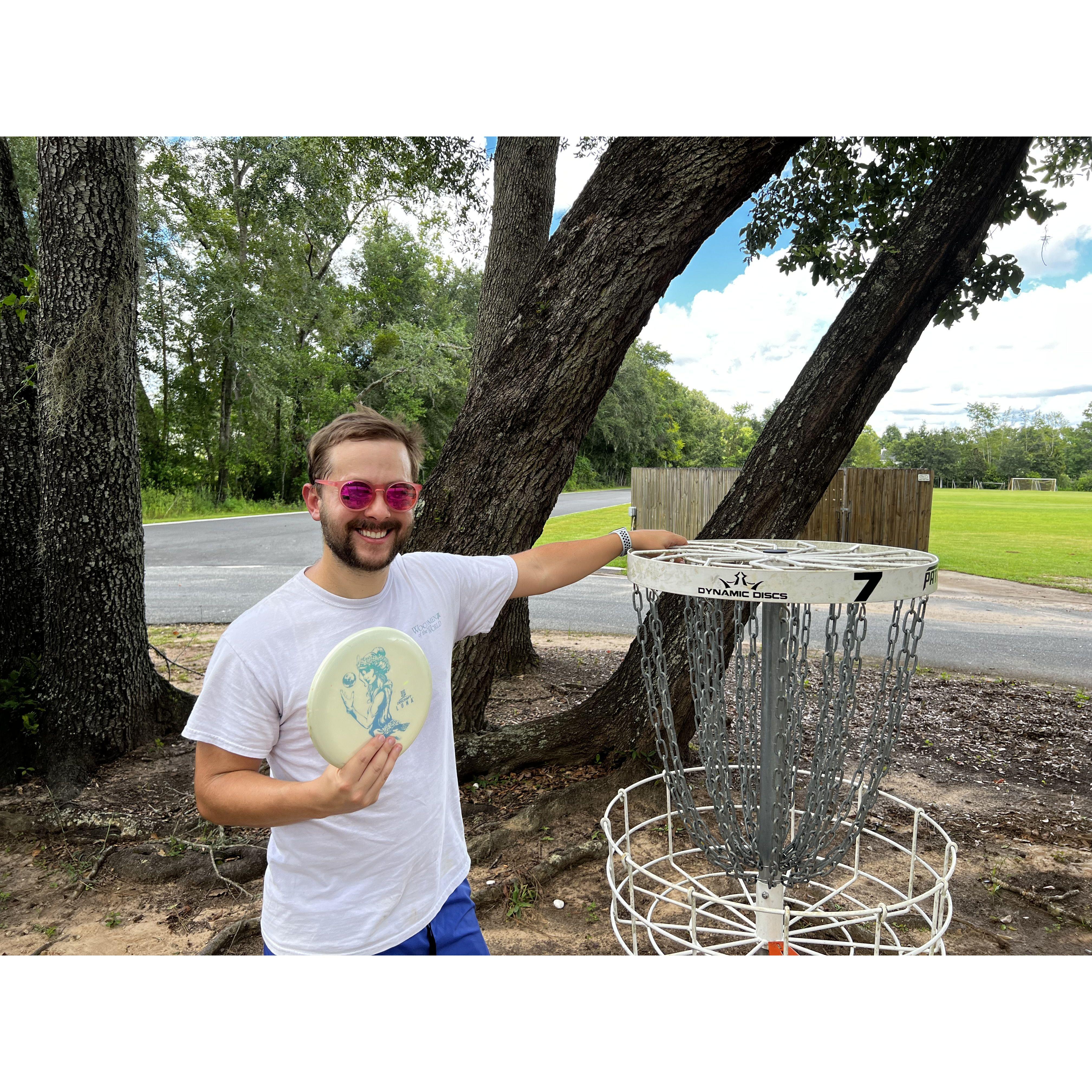 Jordan's first disc golf ACE, on our home course Morningside :)