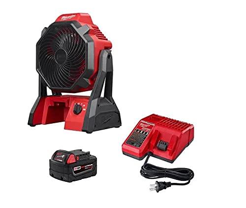 Milwaukee 0886-20P M18 Cordless Jobsite Fan with M18 REDLITHIUM XC 5 Ah Starter Kit