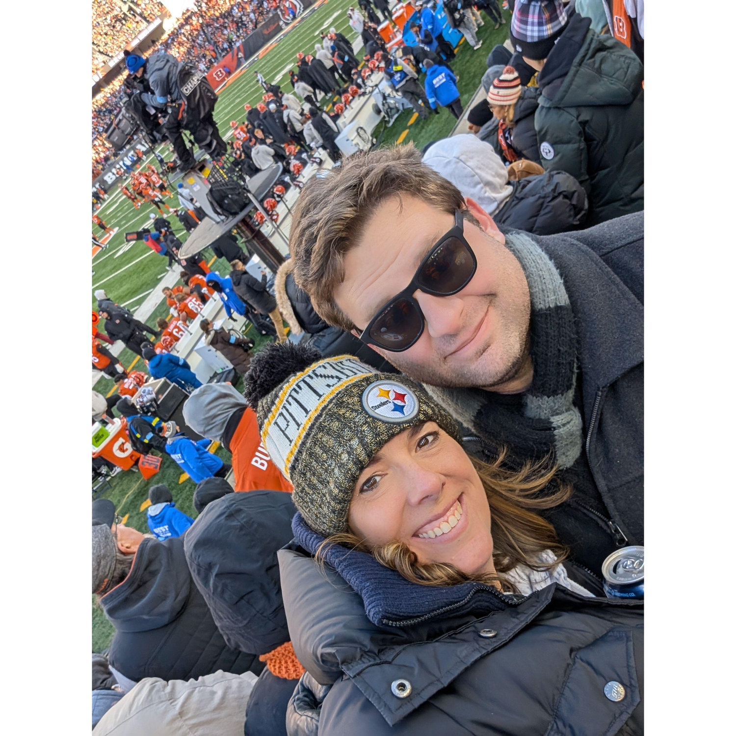 Despite being Bengals and Steelers fans we still get along!