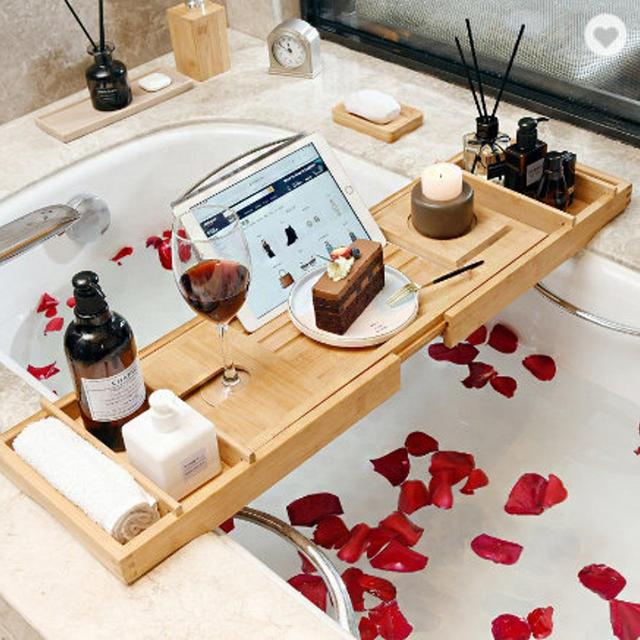 Bath Tub Tray with Book Holder