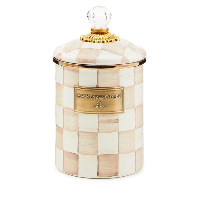 Mackenzie-Childs Mocha Check Medium Canister