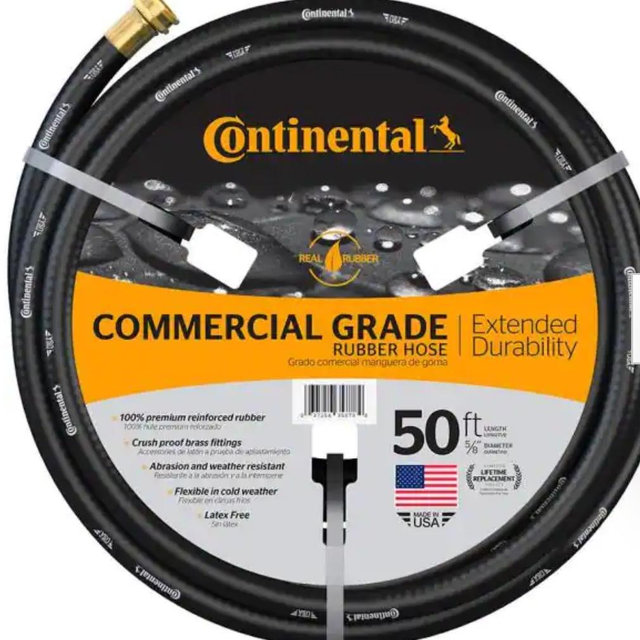Premium 5/8 in. Dia x 50 ft. Commercial Grade Rubber Black Water Hose