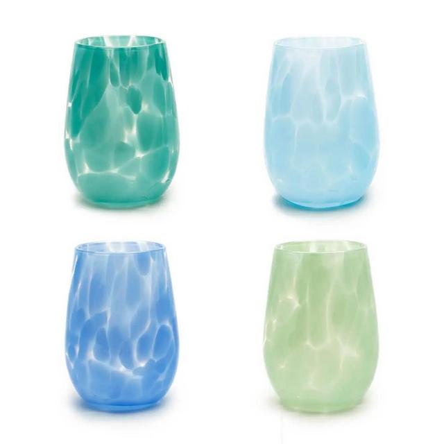 Saban Glass, Coastal Fritsy Wine Glass Set