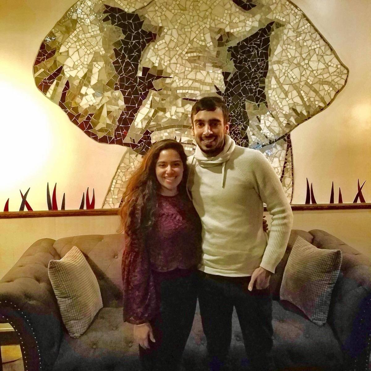 Our first anniversary dinner together