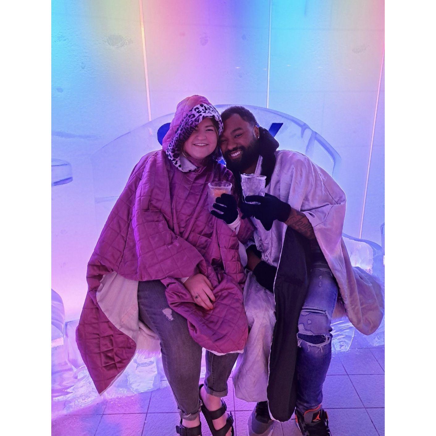 The ice bar on our first cruise adventure