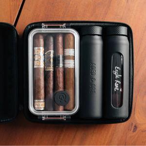 Travel Humidor and 6oz Whiskey Kit