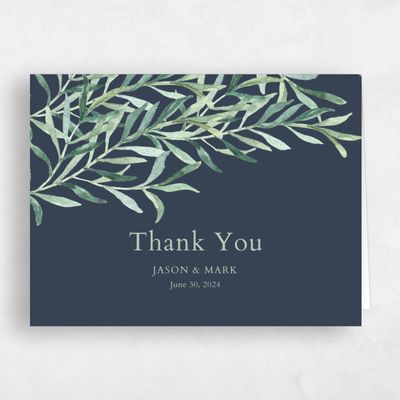 Grayed Navy, Grey Wedding Thank You - Eastwick