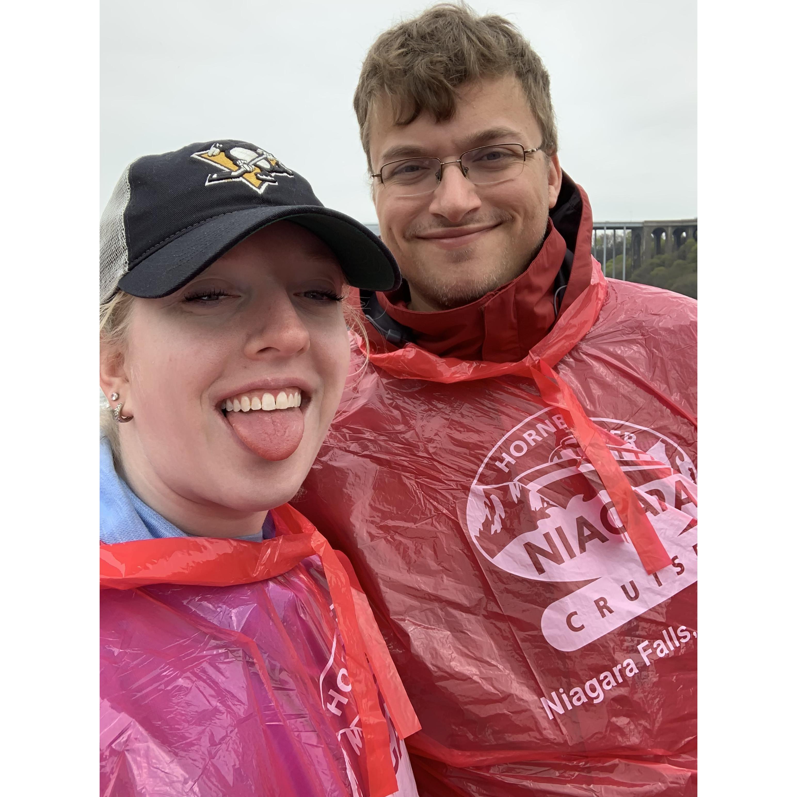 We took a trip to see Niagara Falls, this was right before we got soaking wet!