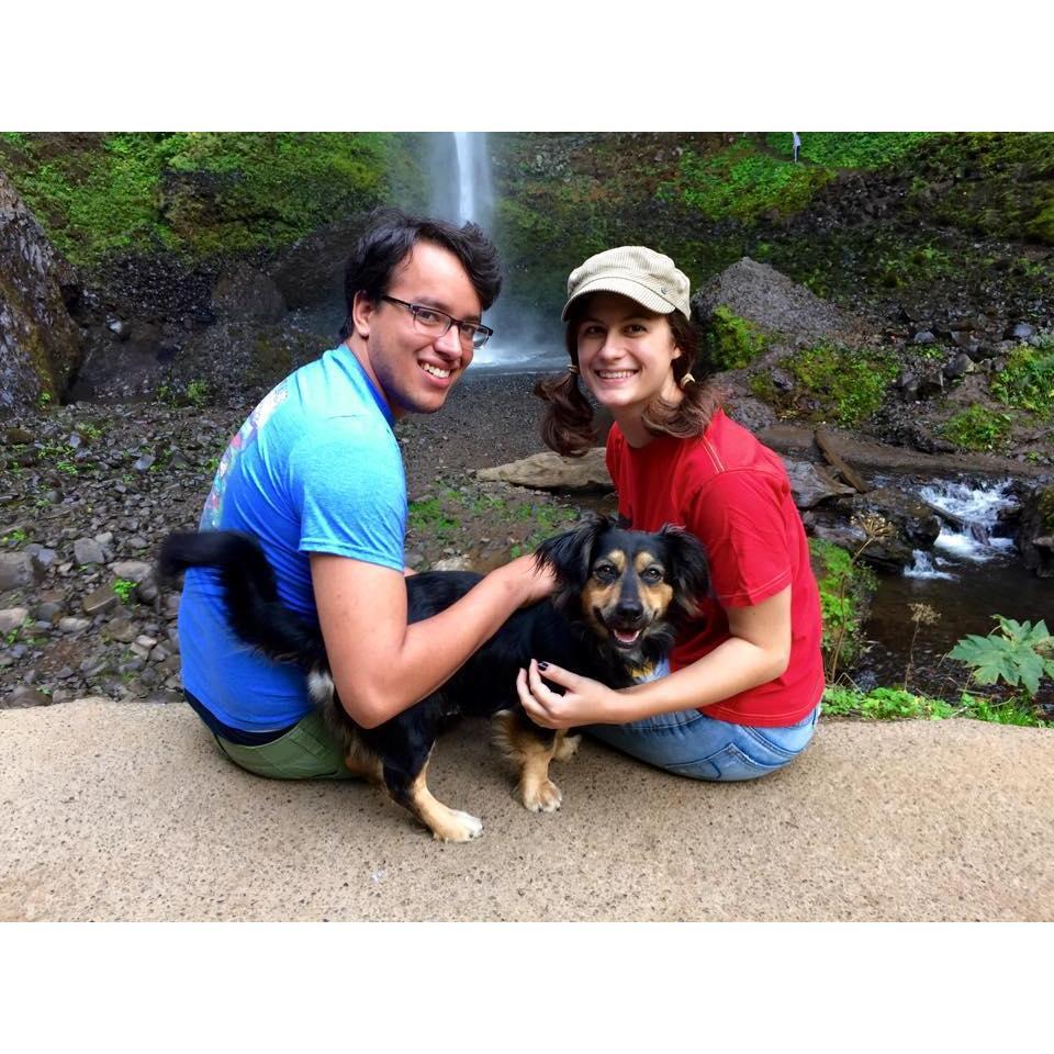 We adopted Flynn in Portland - here he is enjoying his first waterfall in our very first family photo.
[Oregon]