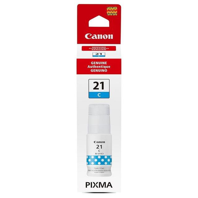 Canon GI-21 Genuine Cyan Ink Bottle, Compatible with Megatank G1220, G2260, G3260, G1230, G2270, G3270, G4270, G3290, and G4280 Printers