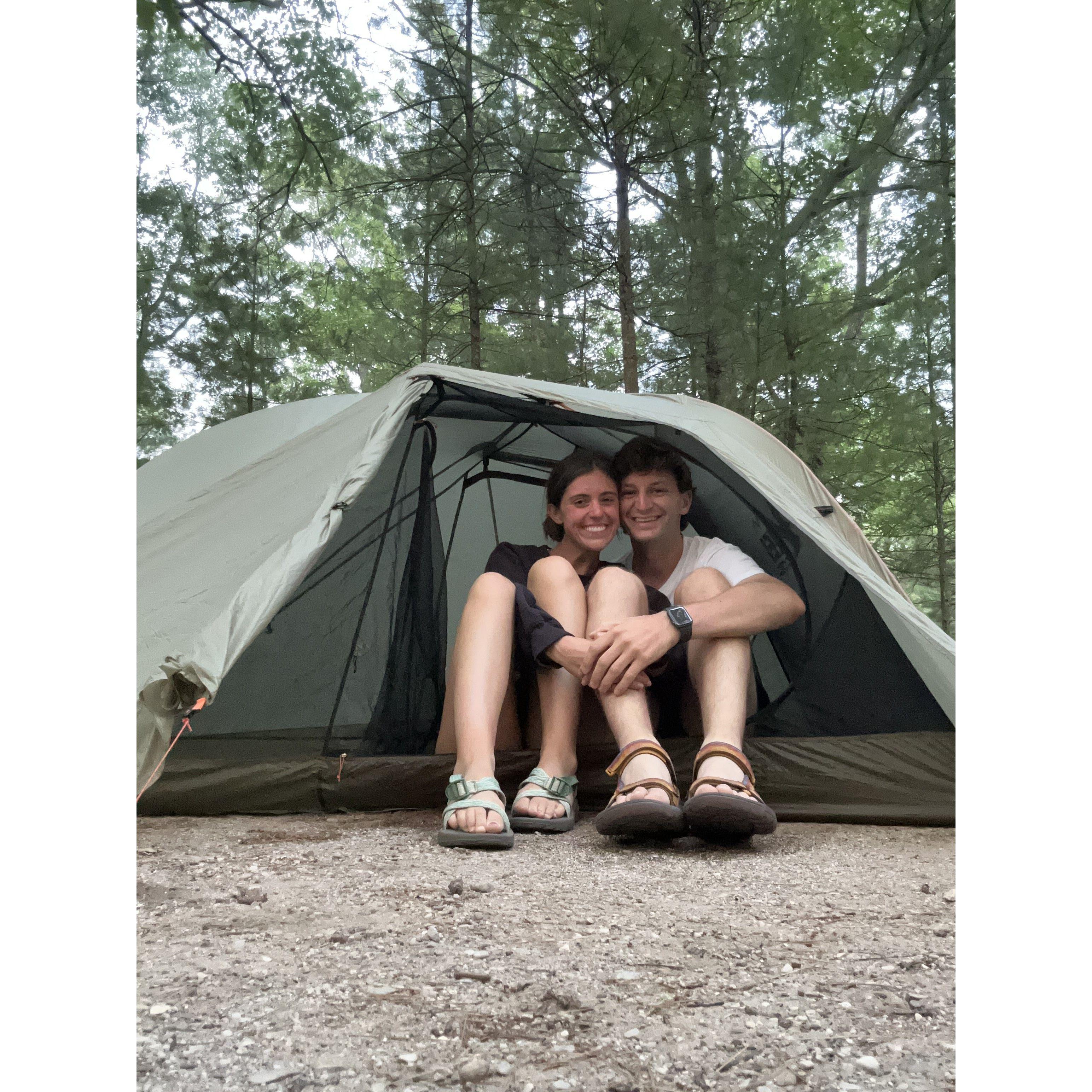 Camping at a state park in Michigan