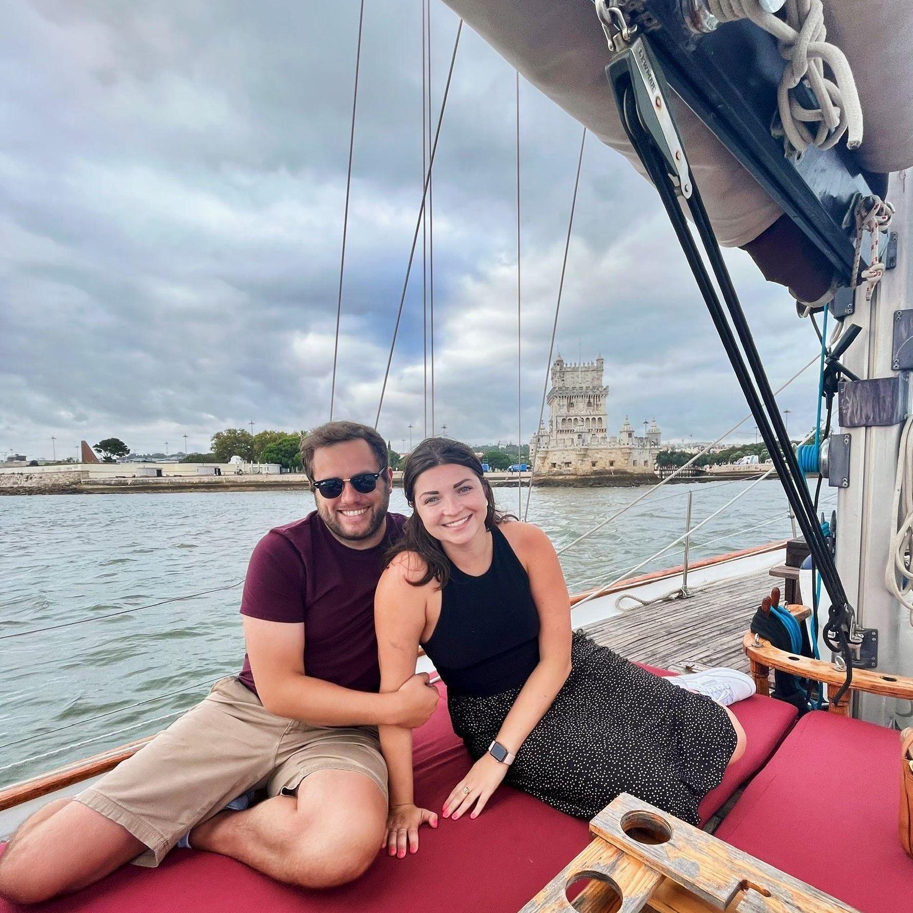 Cruising down the Tagus River in Lisbon, Portugal