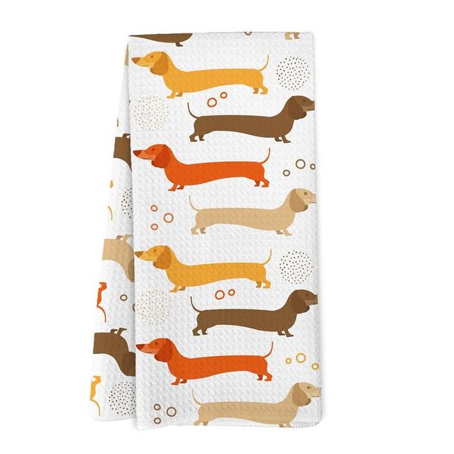 Yorhifa Dachshund Gifts Decorative Kitchen Towels,Dachshund Decor Hand Towel Tea Towels for Kitchen Bathoom, Dachshun Gifts for Women, Weiner Dog Decor for College Dorm Kitchen Bathroom, 16x24inch