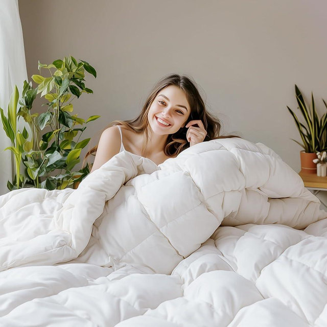 SANSWAN King Size Winter Goose Down Feather Comforter, Breathable Heavyweight Hotel Duvet Insert, 100% Organic Cotton Cover, Ultra Soft & Warm, 106x90 Inch, White