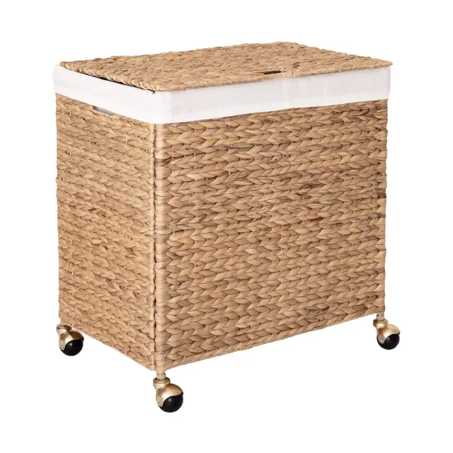 Seville Classics Natural Water Hyacinth Modern Rectangle Laundry Room Hamper