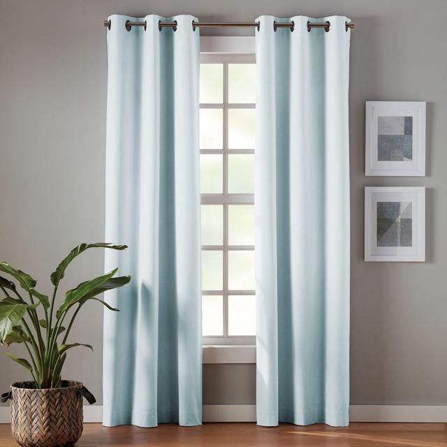 Simply Essential™ Robinson 108-Inch Blackout Curtain Panels in Warm Blue (Set of 2)